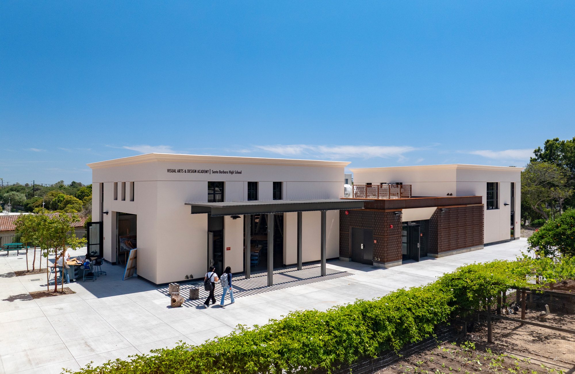 exterior vada (Visual Arts and Design Academy) building at Santa Barbara High School